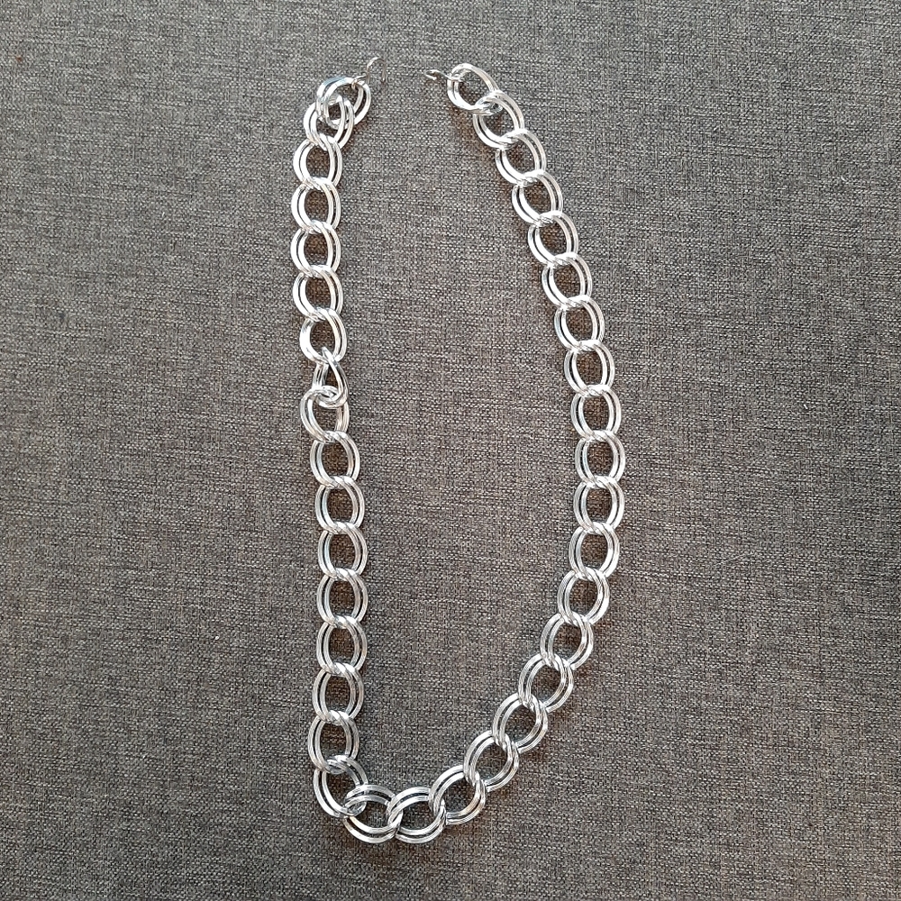 Chain Belt In Silver Tone 39 inches